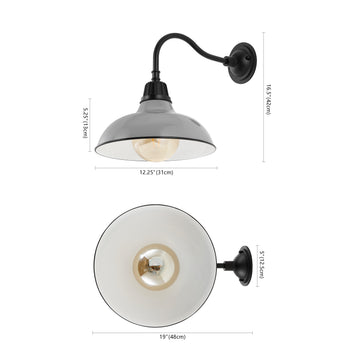 Aurora 12.25" Farmhouse Industrial Indoor/Outdoor Iron LED Gooseneck Arm Outdoor Sconce